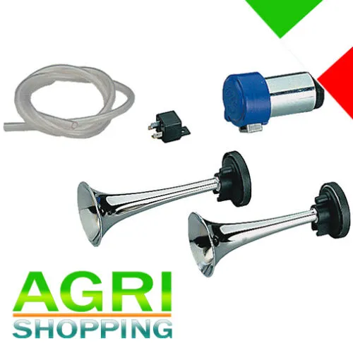 Tromba CL2 12V 2 Cornetti in Metallo Cod.11202012 MARCO
