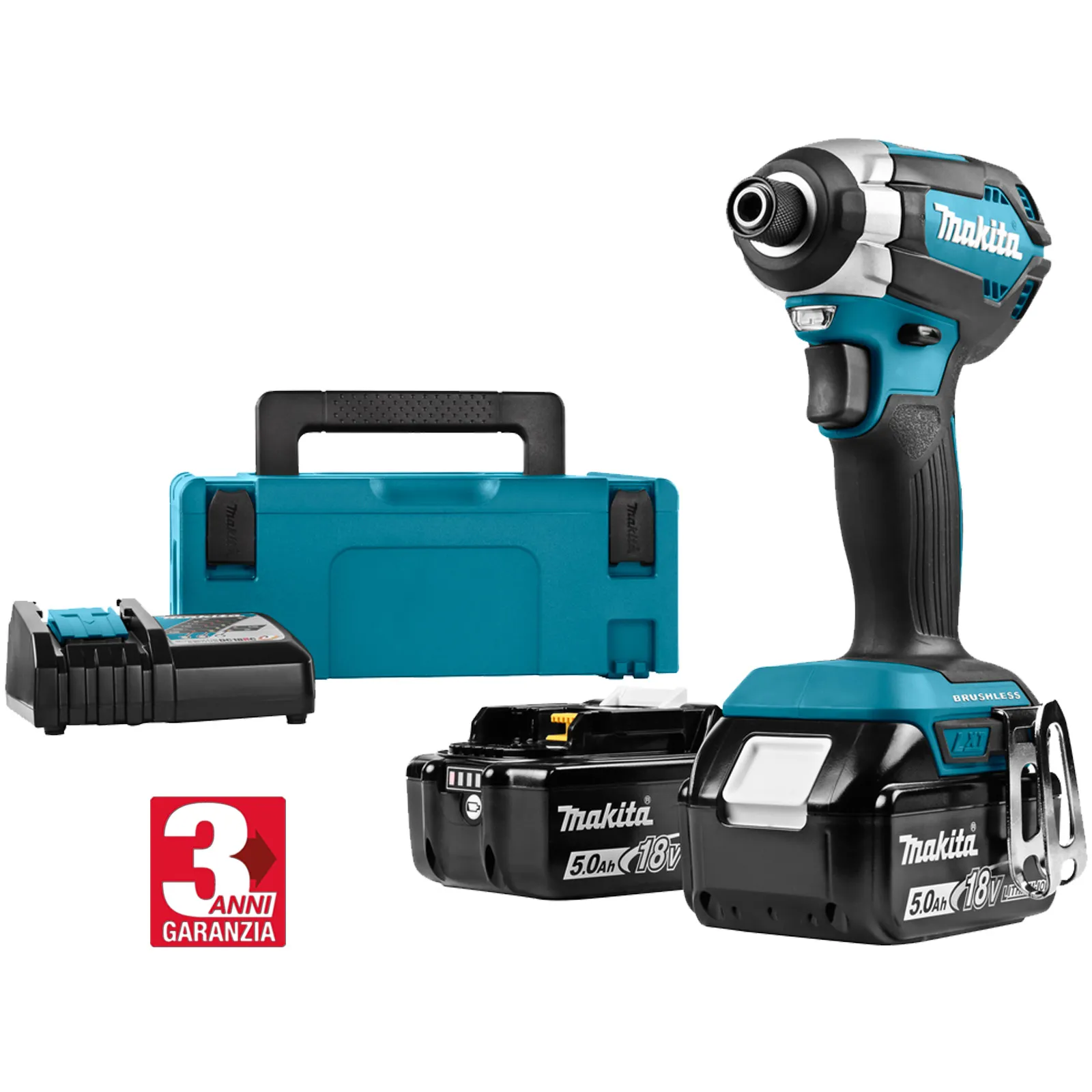 Avvitatore ad Impulsi 1/4″ a Batteria 18V MAKITA Massa Battente 170Nm Kit DTD153RTJ