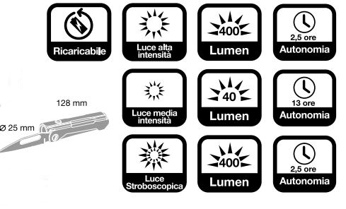 SURVIVAL – Torcia ricaricabile con Power Bank e coltello - immagine 3